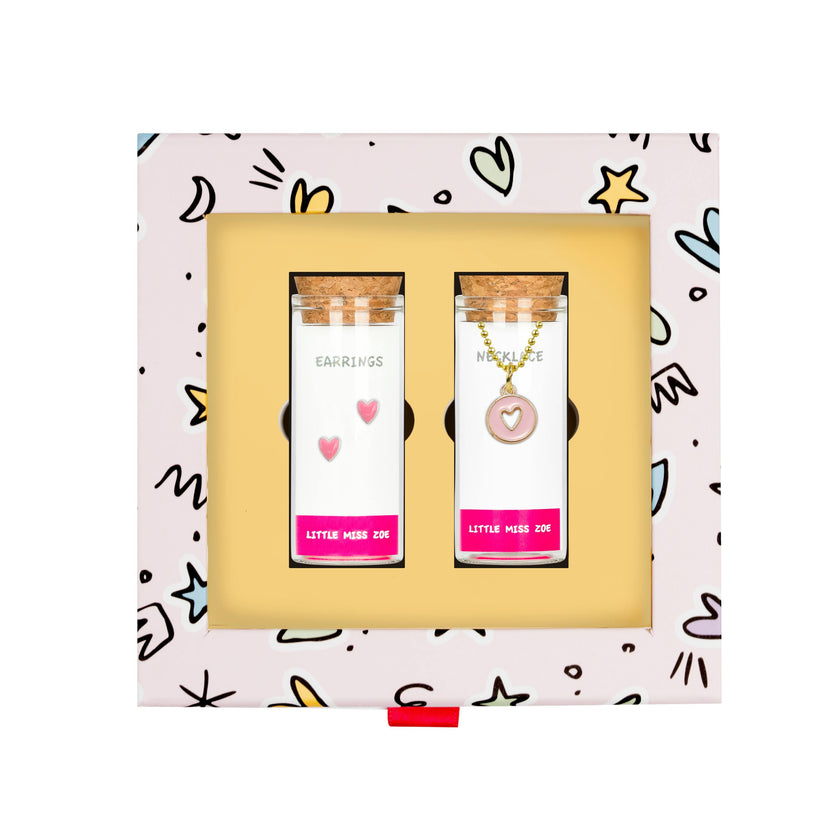 Heart Necklace and Earrings Gift Set