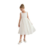 White Redwooda Satin Bow-Back Dress