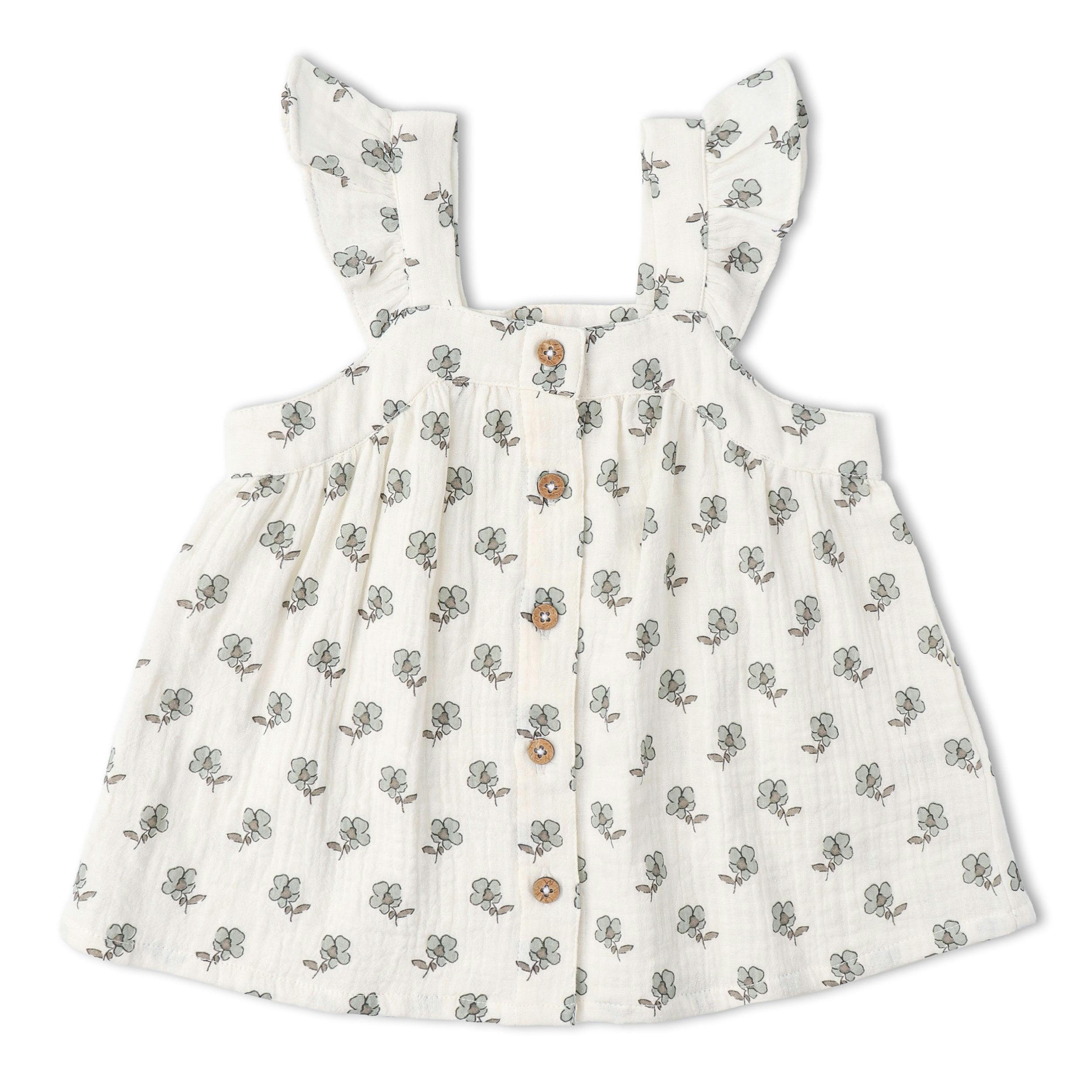 Organic Flutter Top & Shorts Set - Poppy