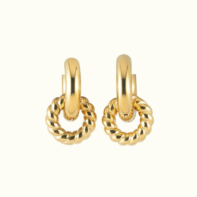 Rope Chunky Huggie Hoop Charms