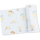 Vintage Spring Ducklings Green - Swaddle Blanket