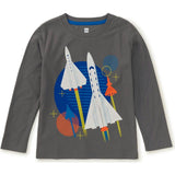 Space Ace Graphic Print Crew Neck Long Sleeve T-Shirt, Multi