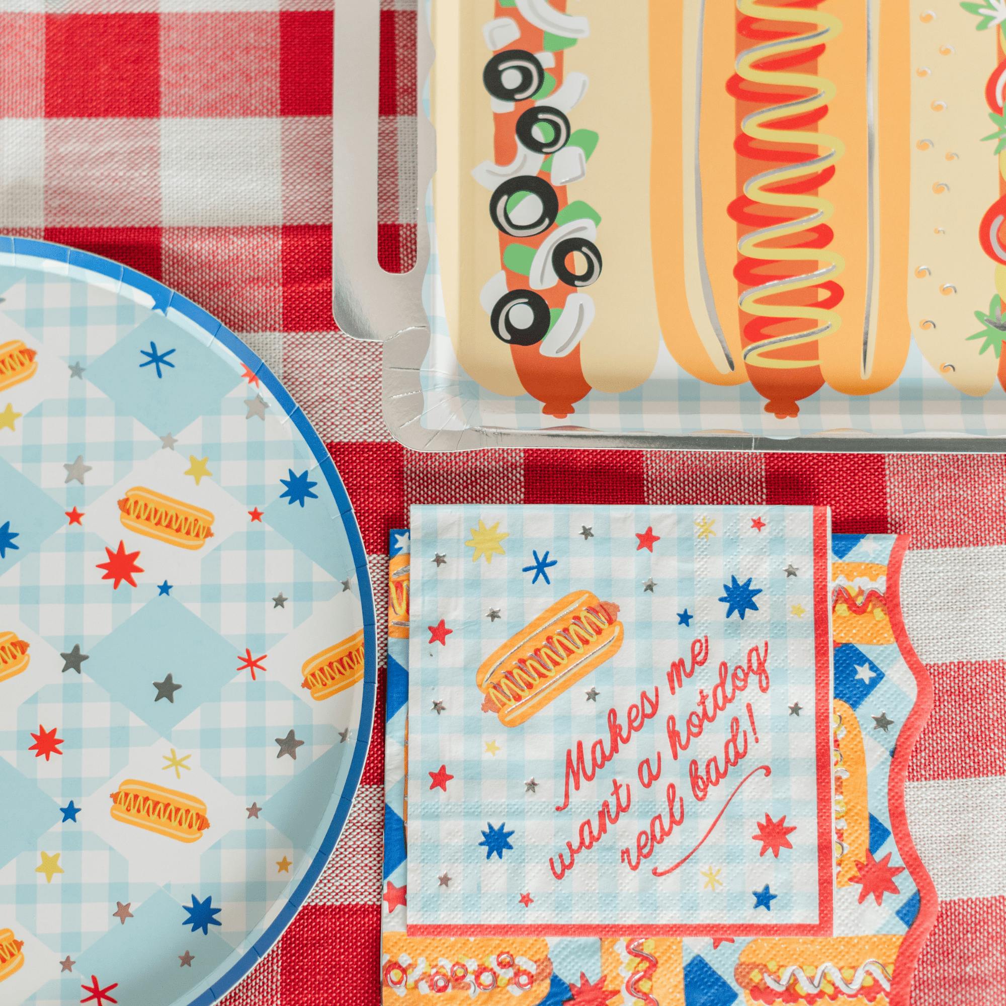 Patriotic Hot Dog Cocktail Napkins