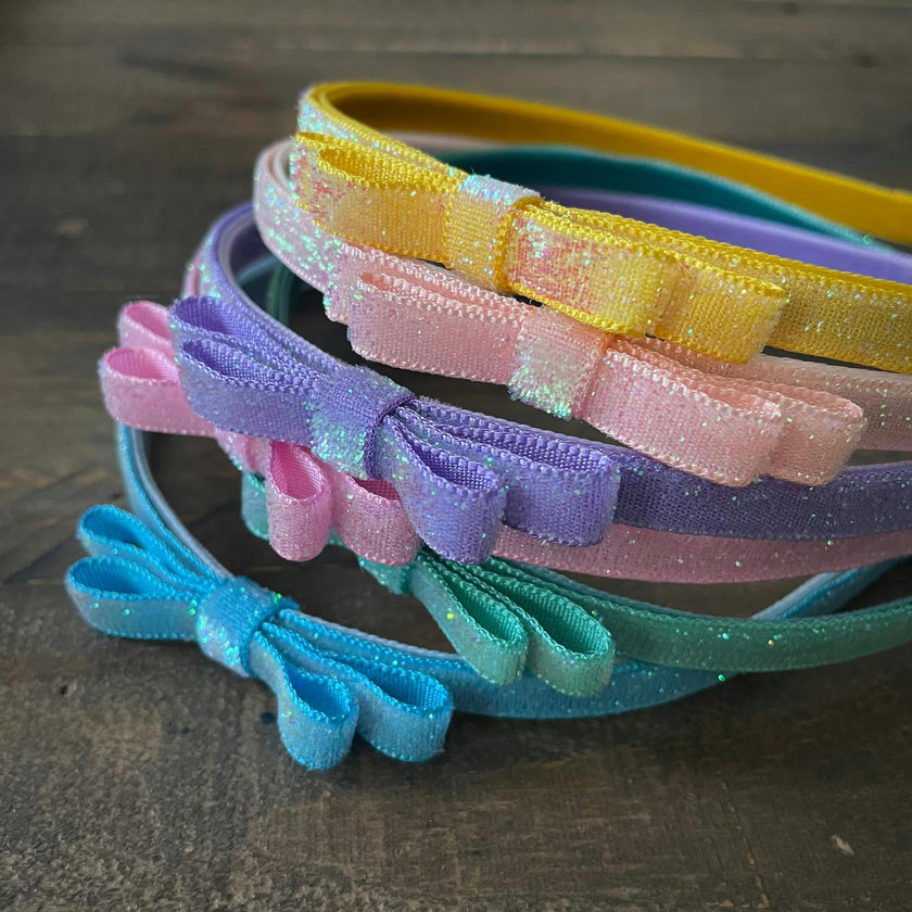 Glitter Velvet Headbands Trio Set