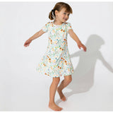 Summer Floral Bamboo Girls' Short Sleeve Dress