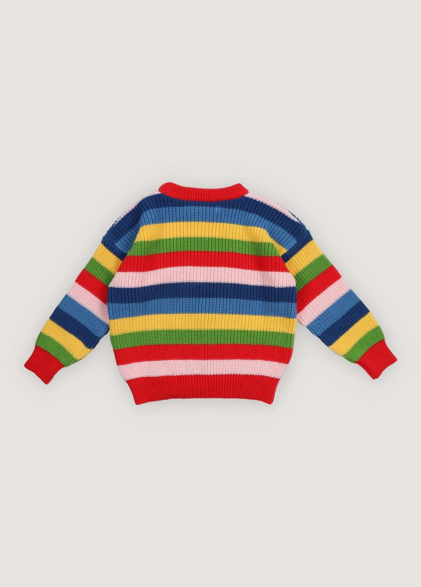 Canela Jumper Tulip Red Multicolor Stripes