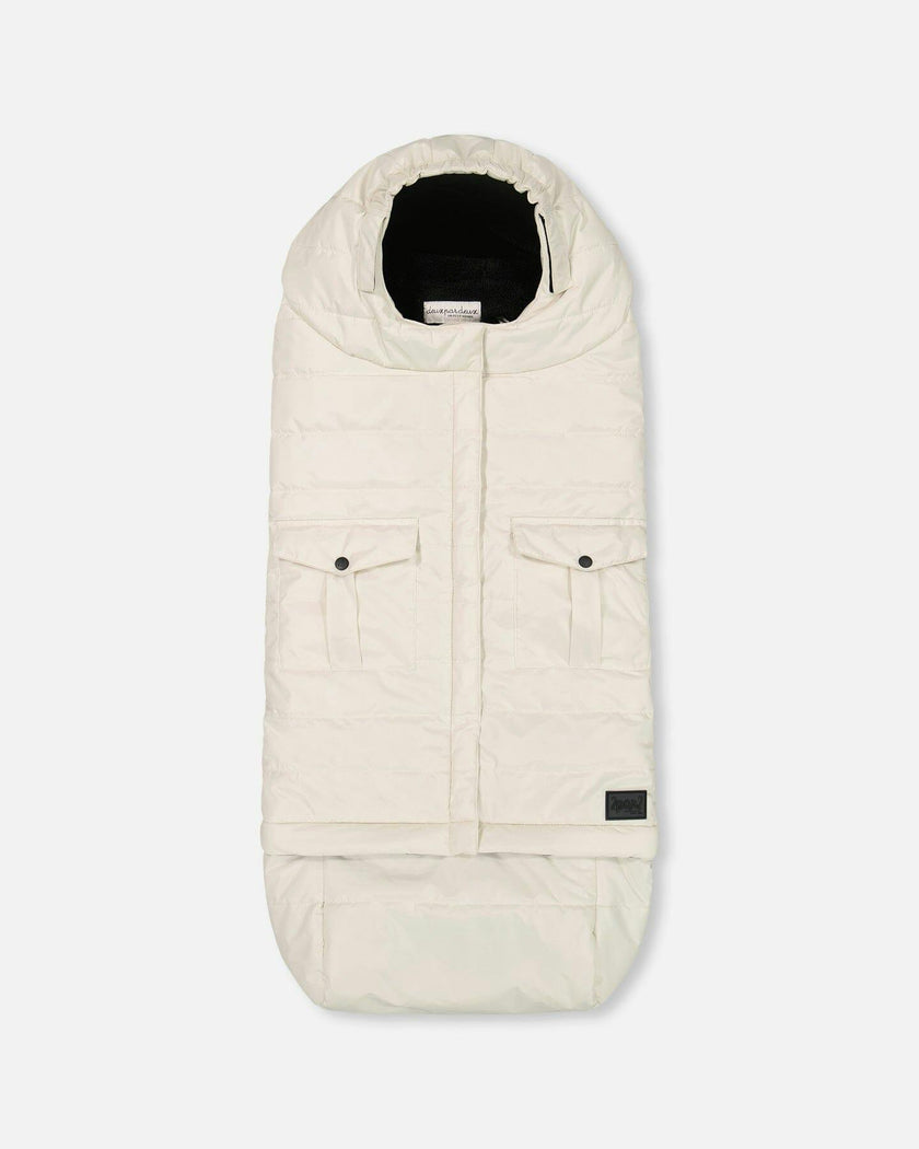 Evolutive Baby Footmuff Designed for Car Seat and Stroller Off-White