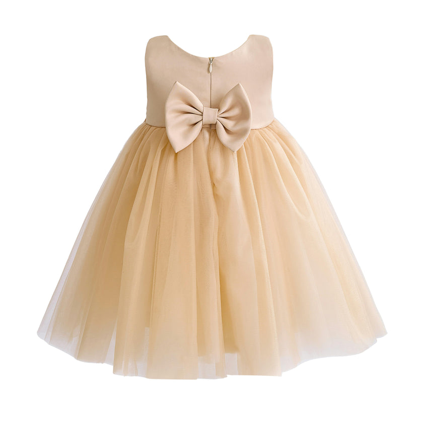 Champagne Zinara Ribbon Bloom Gown