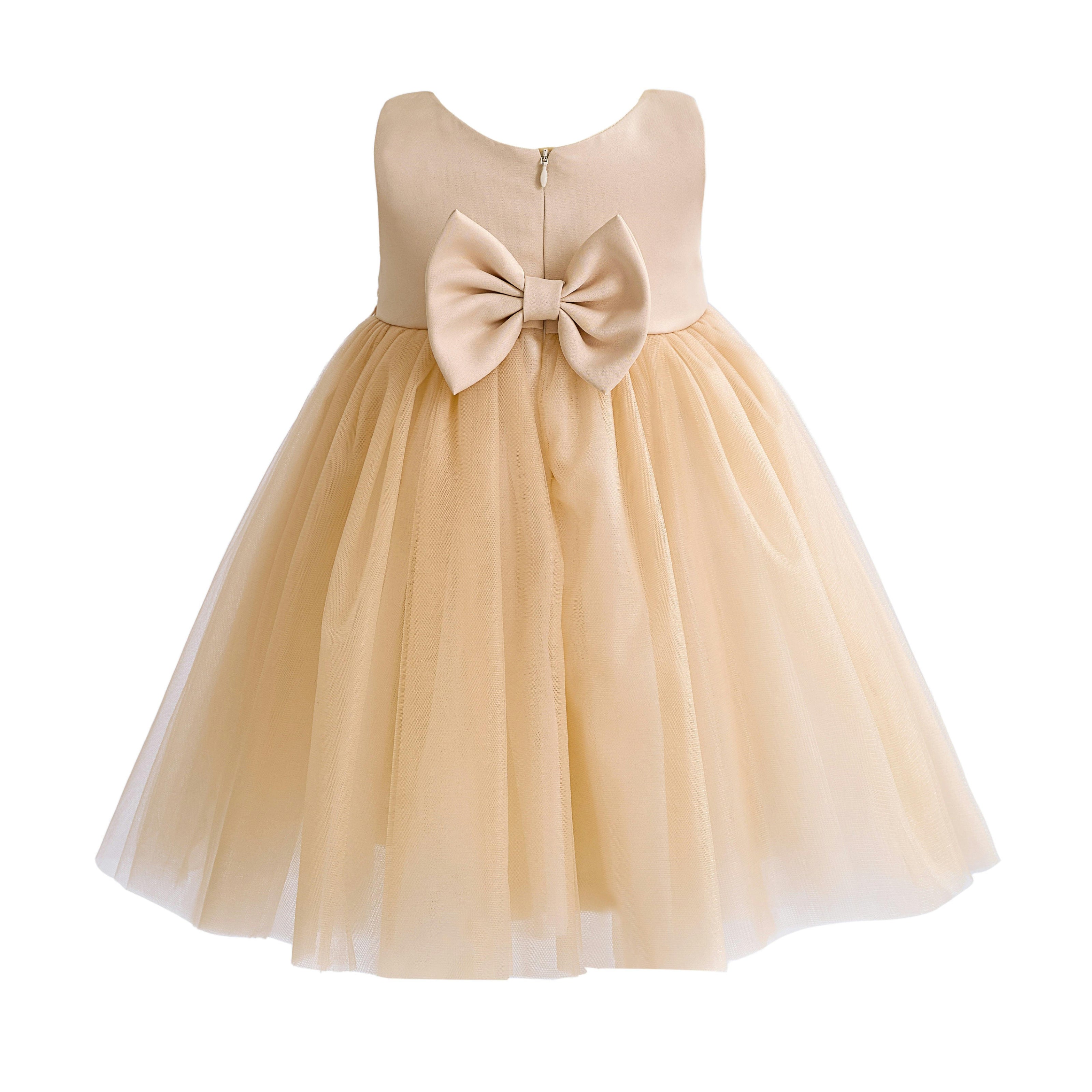 Champagne Zinara Ribbon Bloom Gown