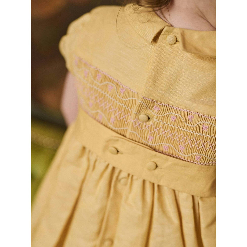 Nicky Hilton x La Coqueta Lemon Dolly Baby Girl Hand-Smocked Set