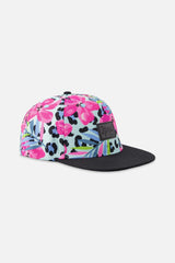 Cap Blue Floral And Leopard Print