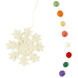 Hand Felted Wool Christmas Garland and Bunting - Multicolor Dots White Snowflakes - 6'