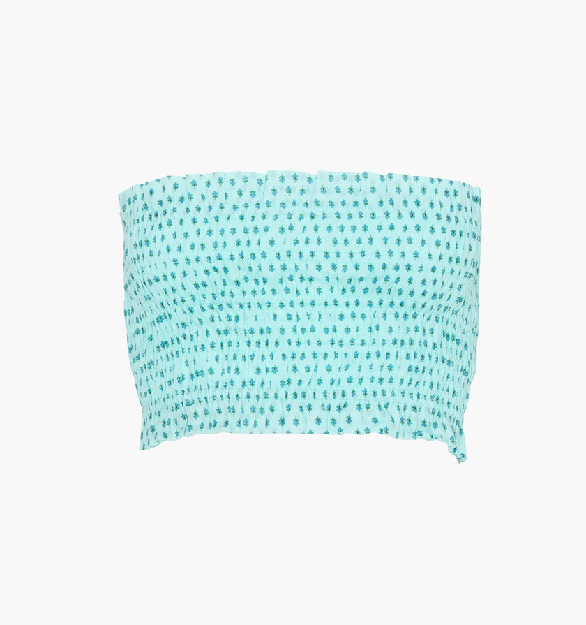 The June Nap Top - Teal Poppy Half Drop