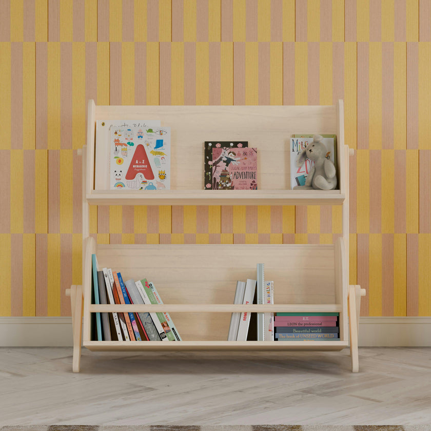 Tally Storage and Bookshelf in Washed Natural