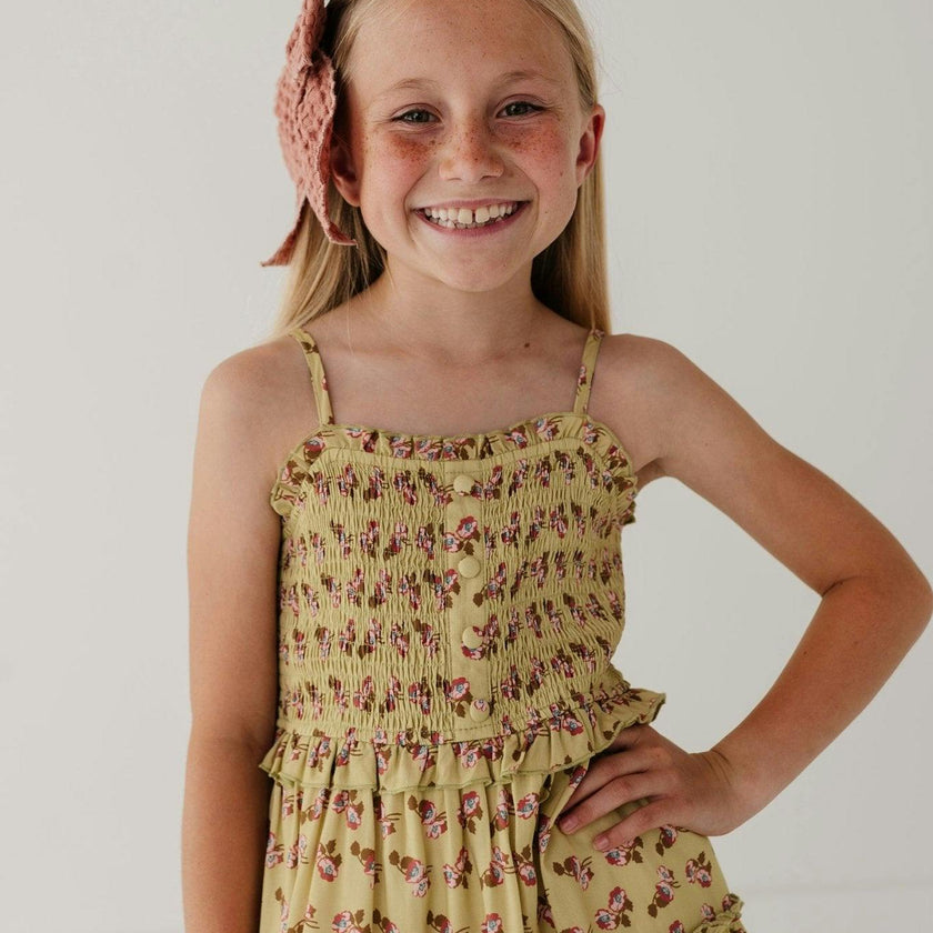 Smock Button Front Tiered Dress