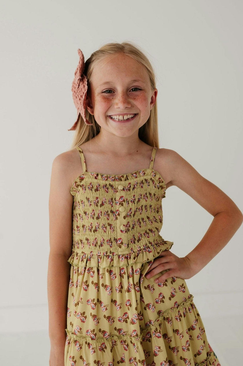 Smock Button Front Tiered Dress