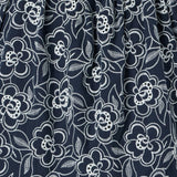 Embroidered Floral Flutter Sleeve Dress, navy blue