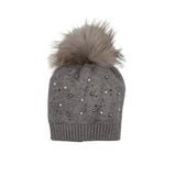 Pearl Studded Wool Hat With A Genuine Fur Pom (TikTok)
