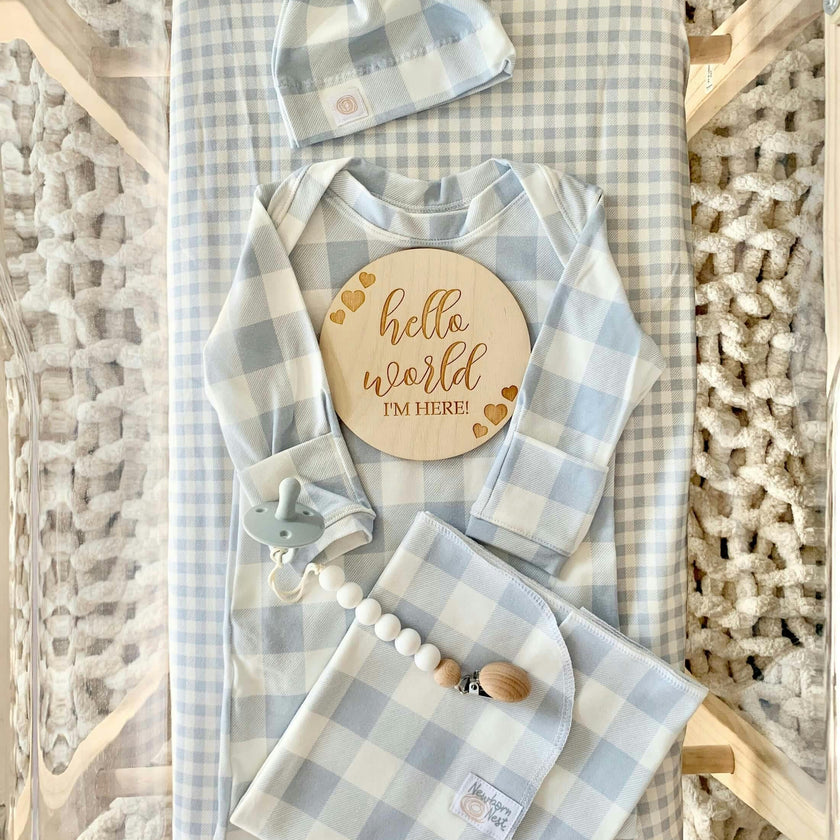 Sunday Picnic, Dusty Blue - Hospital Welcome Set
