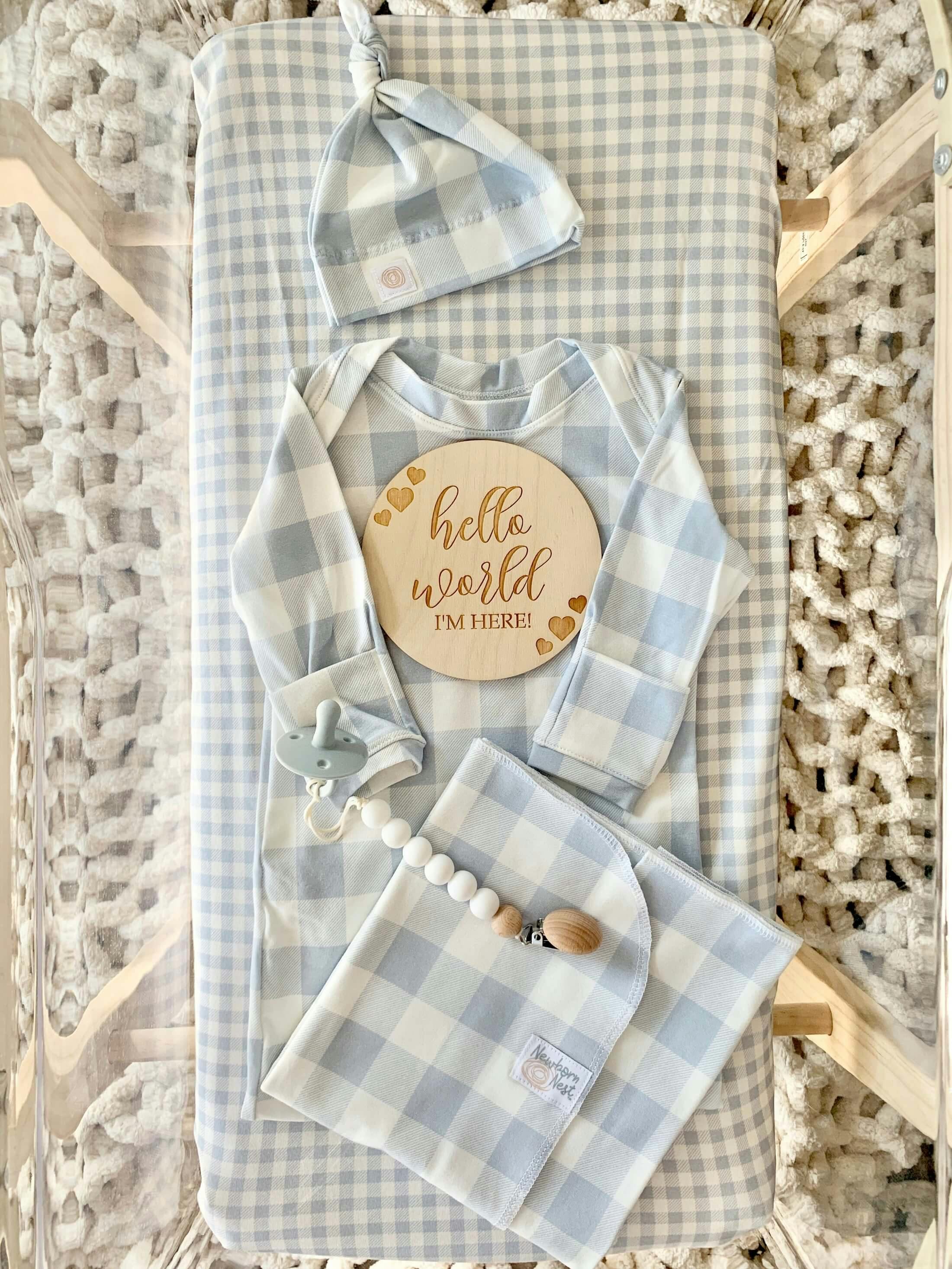 Sunday Picnic, Dusty Blue - Hospital Welcome Set