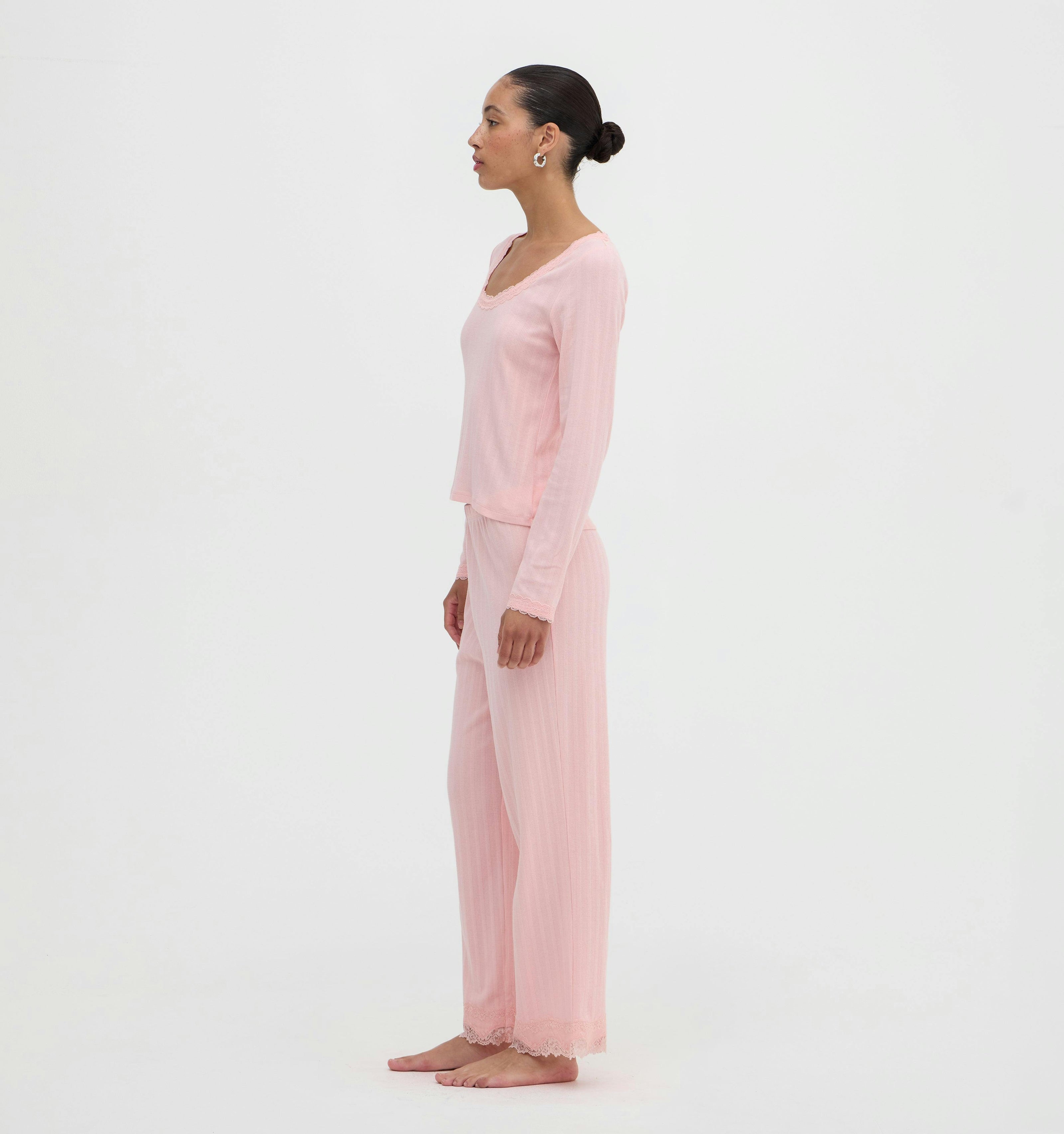 The Filippa Pointelle Pajama Set - Ballet Pink