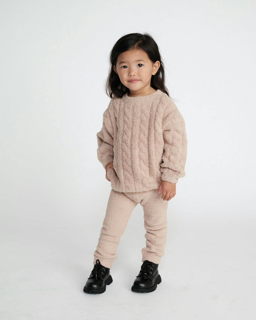 Boxy Cable Sweater • Fuzzy