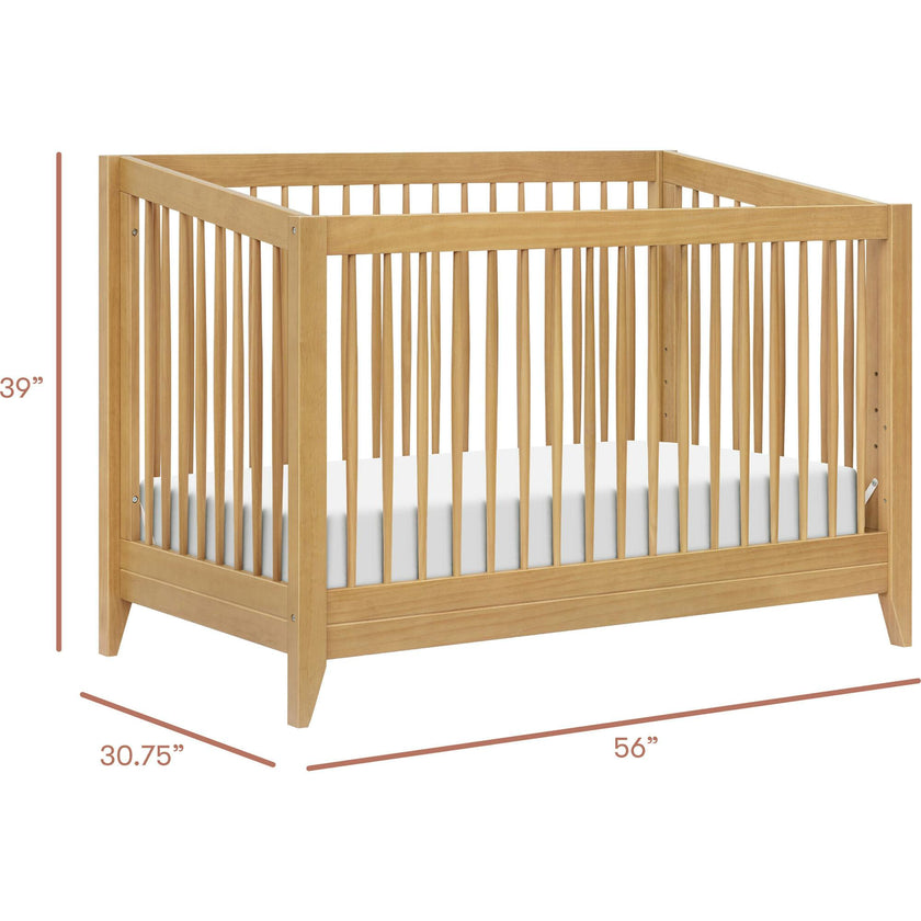 Sprout 4-in-1 Convertible Crib w/Toddler Bed Conversion Kit in Honey