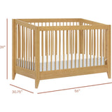 Sprout 4-in-1 Convertible Crib w/Toddler Bed Conversion Kit in Honey