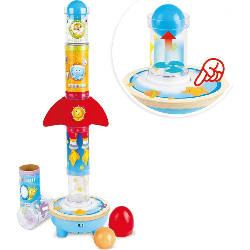 Hape: Rocket Ball Air Stacker&nbsp;- Sorting & Construction Stacking Toy