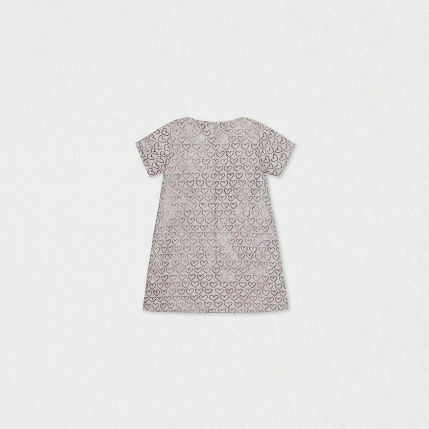 Elsa Baby Dress Short Sleeve, Blue Hearts