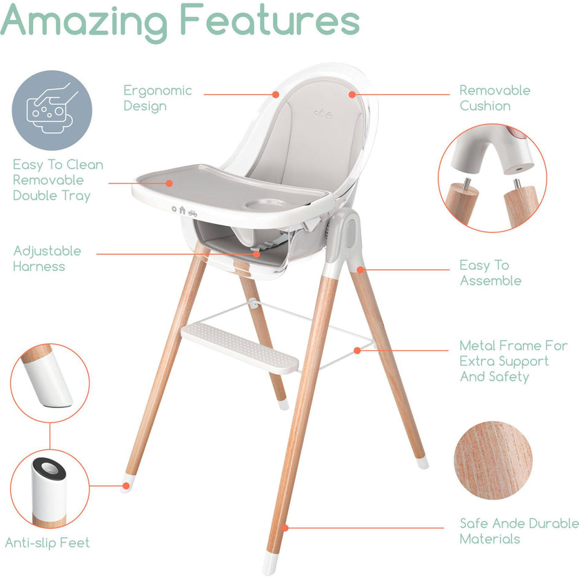 Children of Design 6 in 1 Deluxe High Chair with Cushion