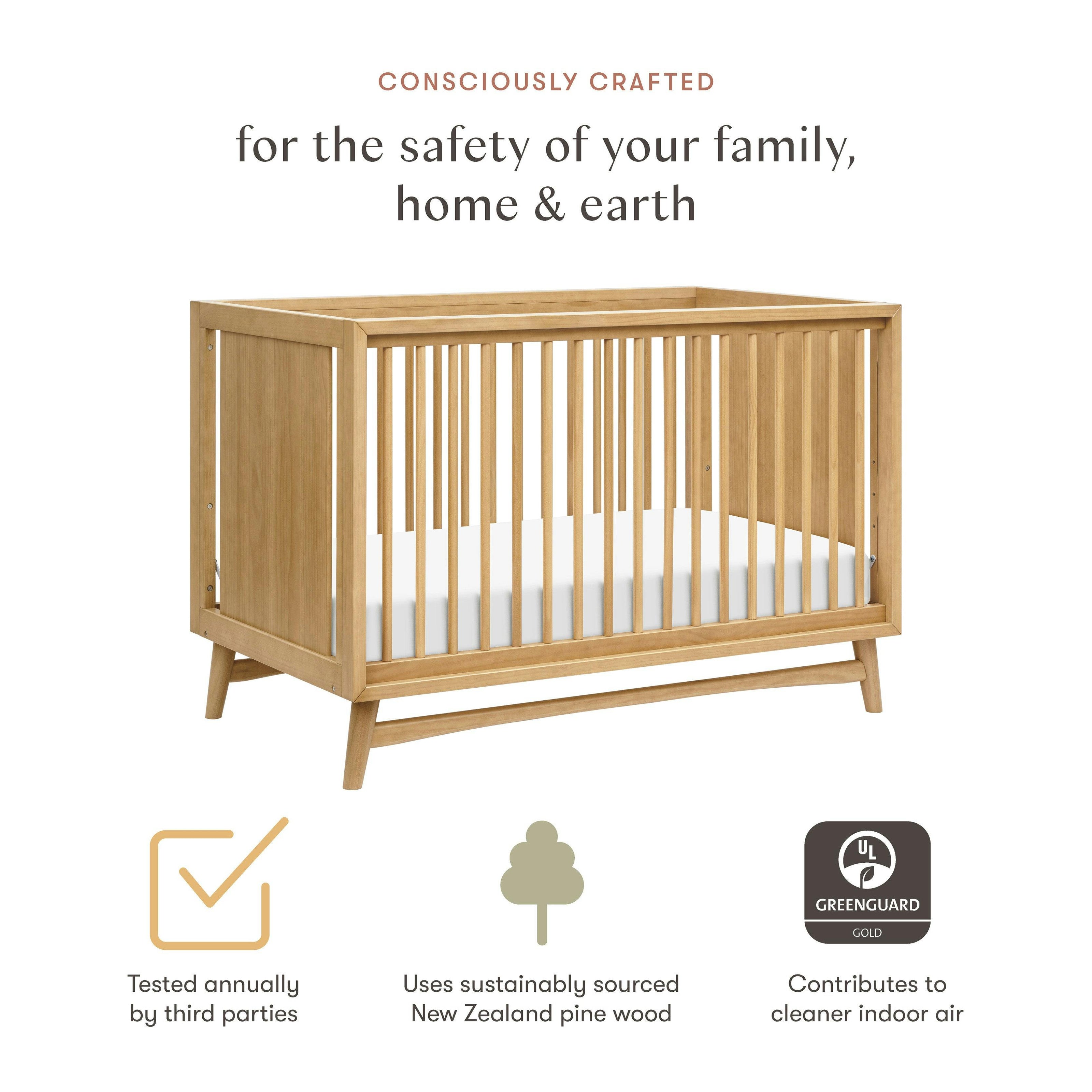Babyletto Peggy 3-in-1 Convertible Crib with Toddler Bed Conversion Kit