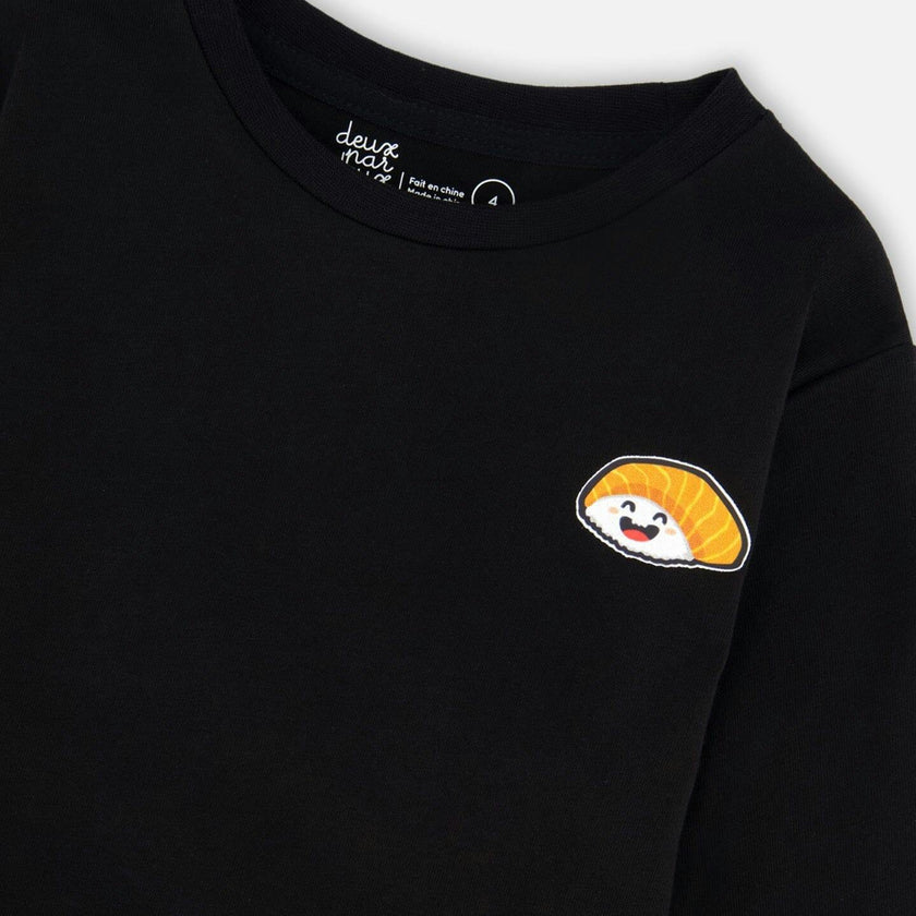 Long Sleeve Jersey Tee Shirt with Print Back & Front