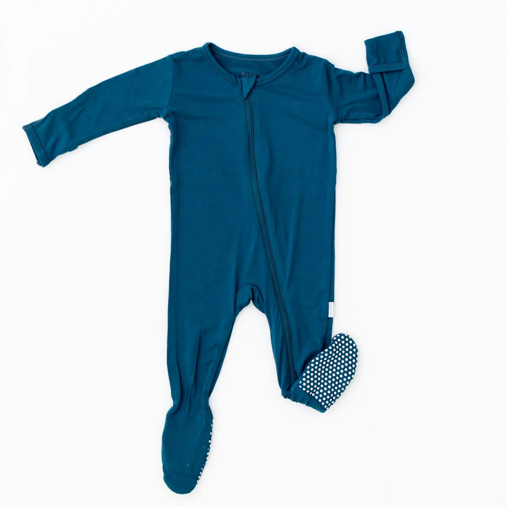 Deep Blue Zippered Footie