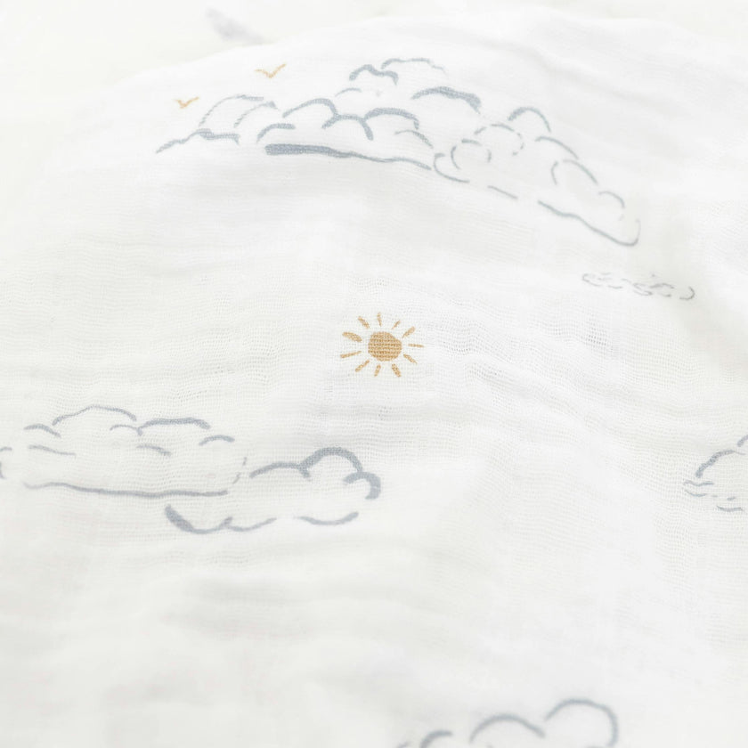 Cotton Muslin Swaddle Blanket - Partly Cloudy