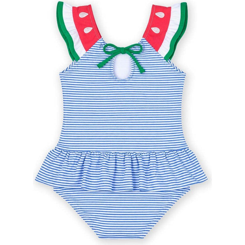 Seersucker Swimsuit with Watermelon