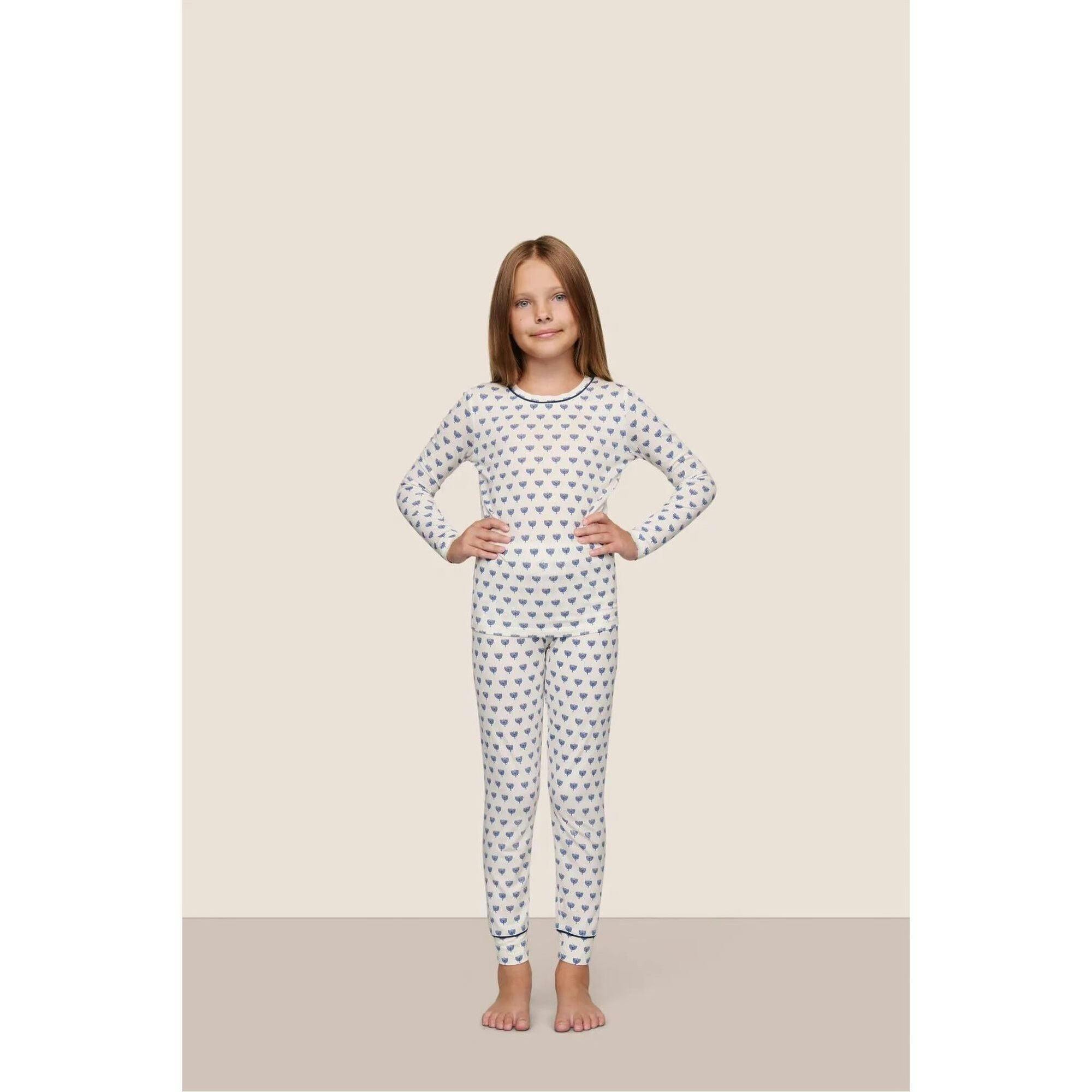 Kids Printed TENCEL Modal Unisex Long PJ Set, Multi