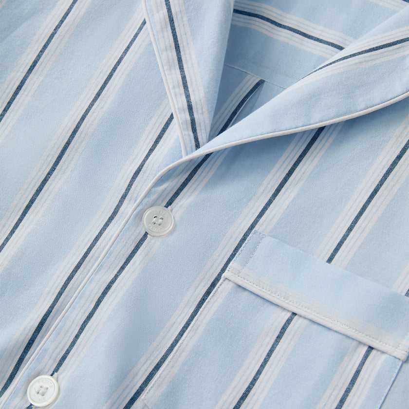 Men's Twill Pajama Set in Coastal Stripe