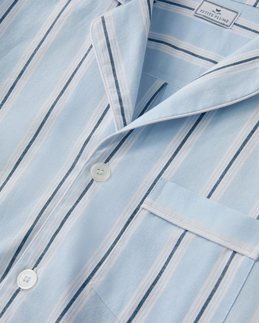 Men's Twill Pajama Set in Coastal Stripe