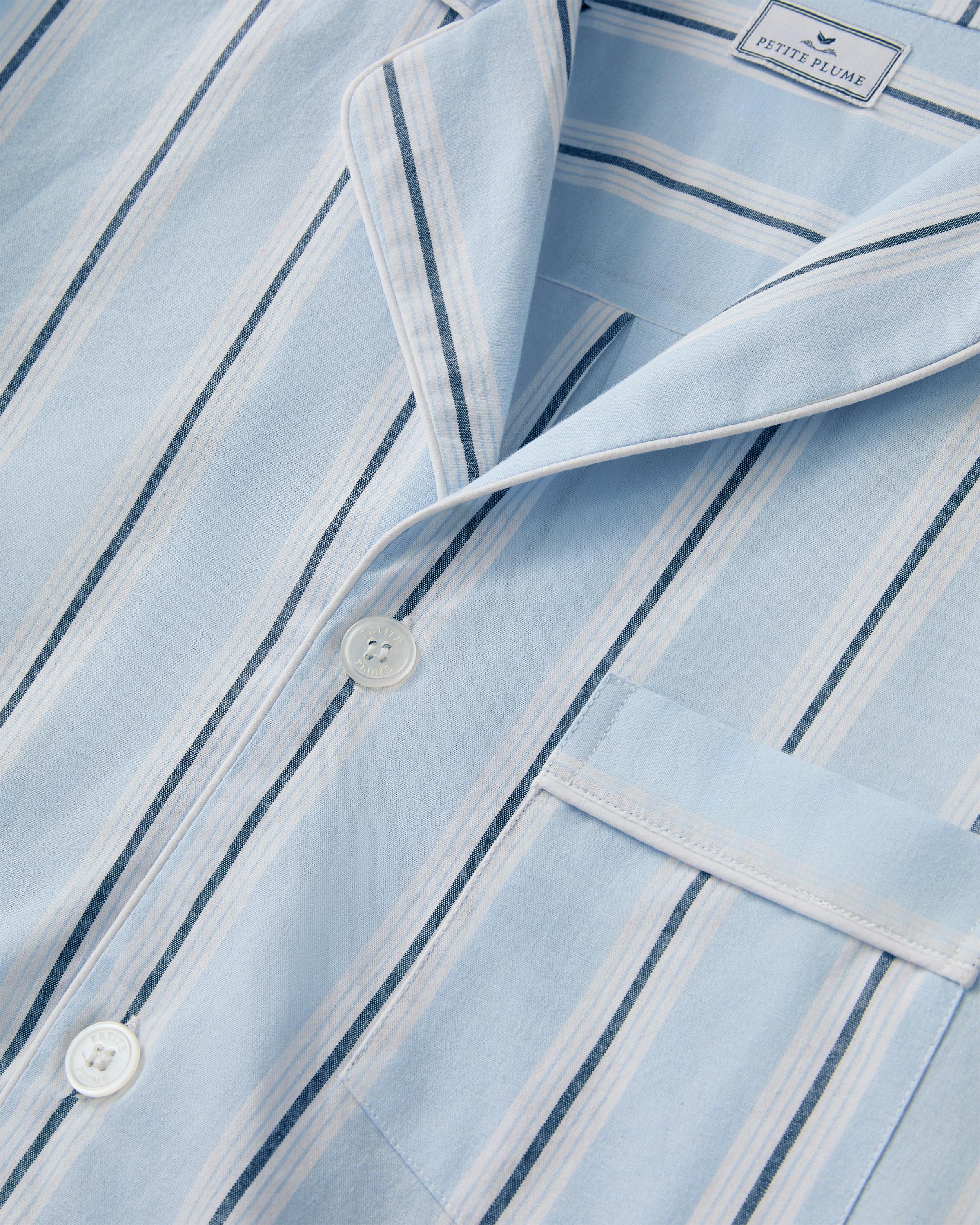 Men's Twill Pajama Set in Coastal Stripe