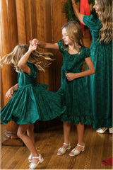Mini Cupcake Dress in Emerald Satin