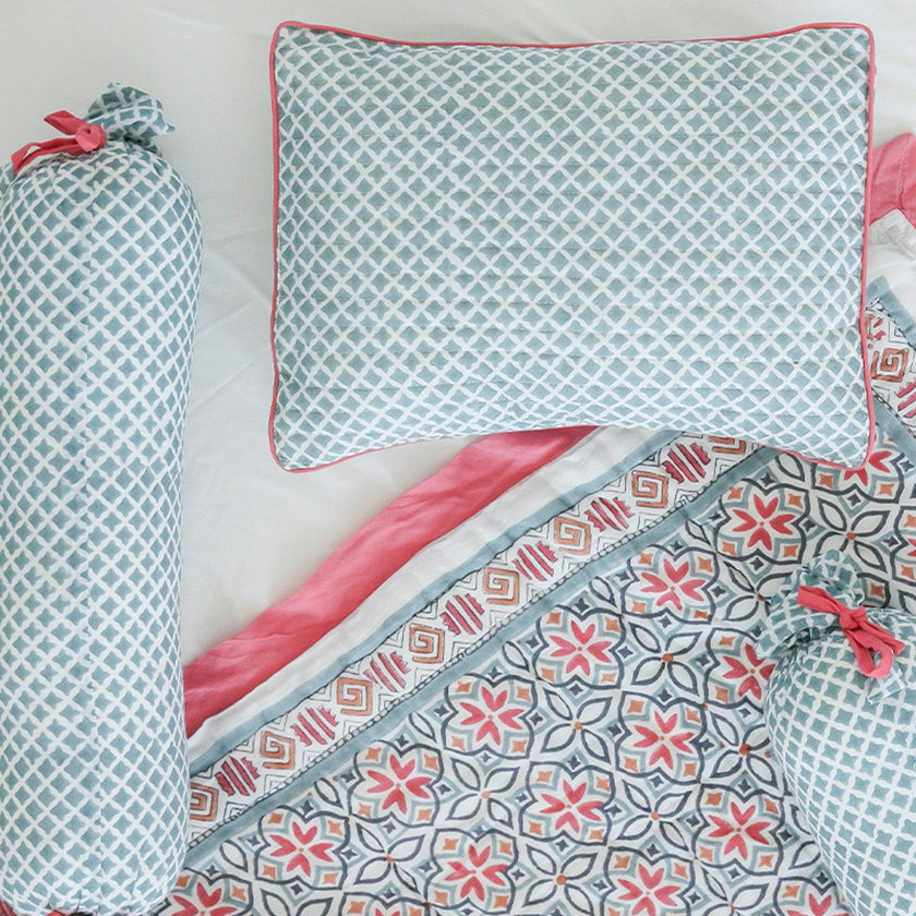 Block-Printed Cotton Crib Quilt