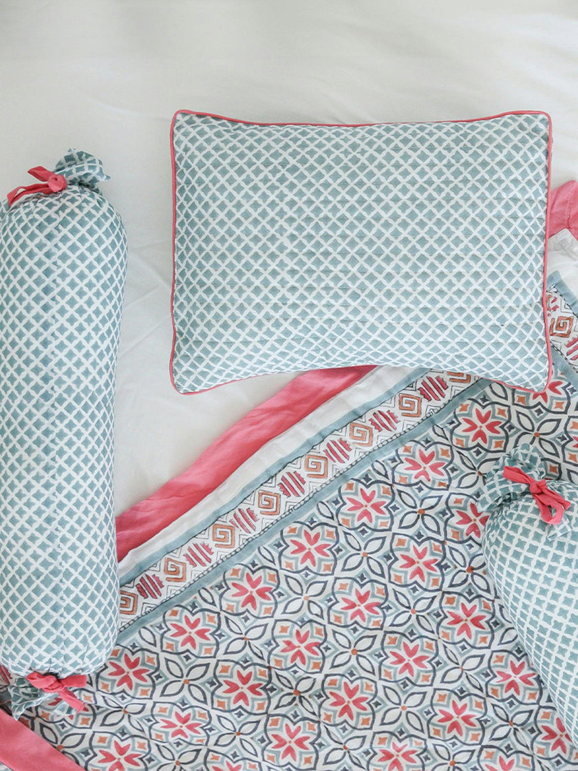 Block-Printed Cotton Crib Quilt
