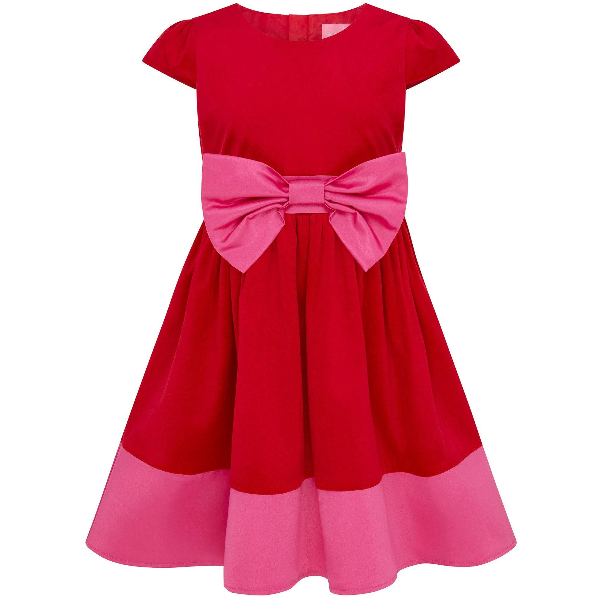 Paris Bow Satin Girls Party Dress