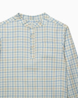 Oscar Shirt in Pale Blue/Oatmeal Check