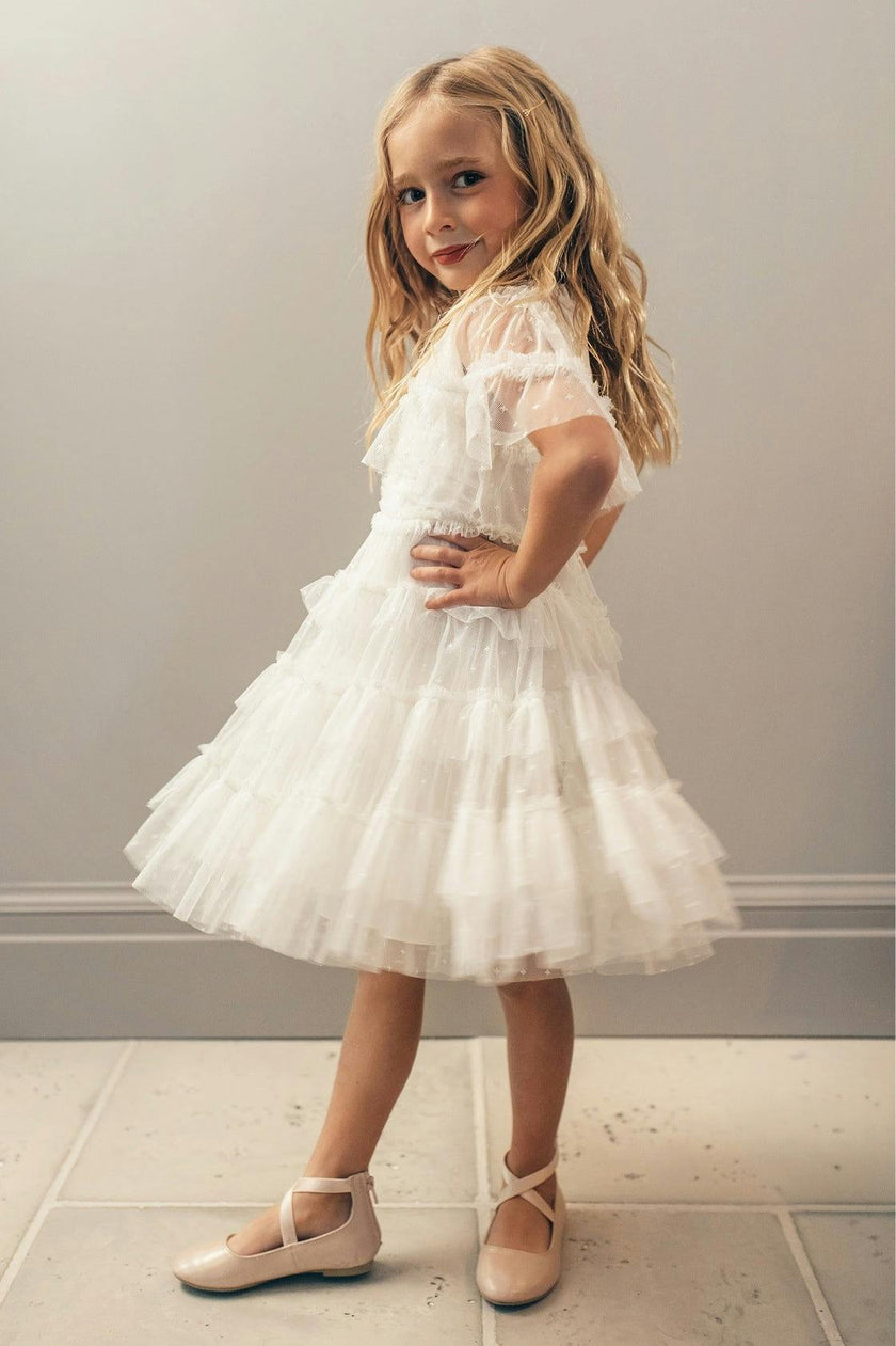 Mini Whimsical Dress in White