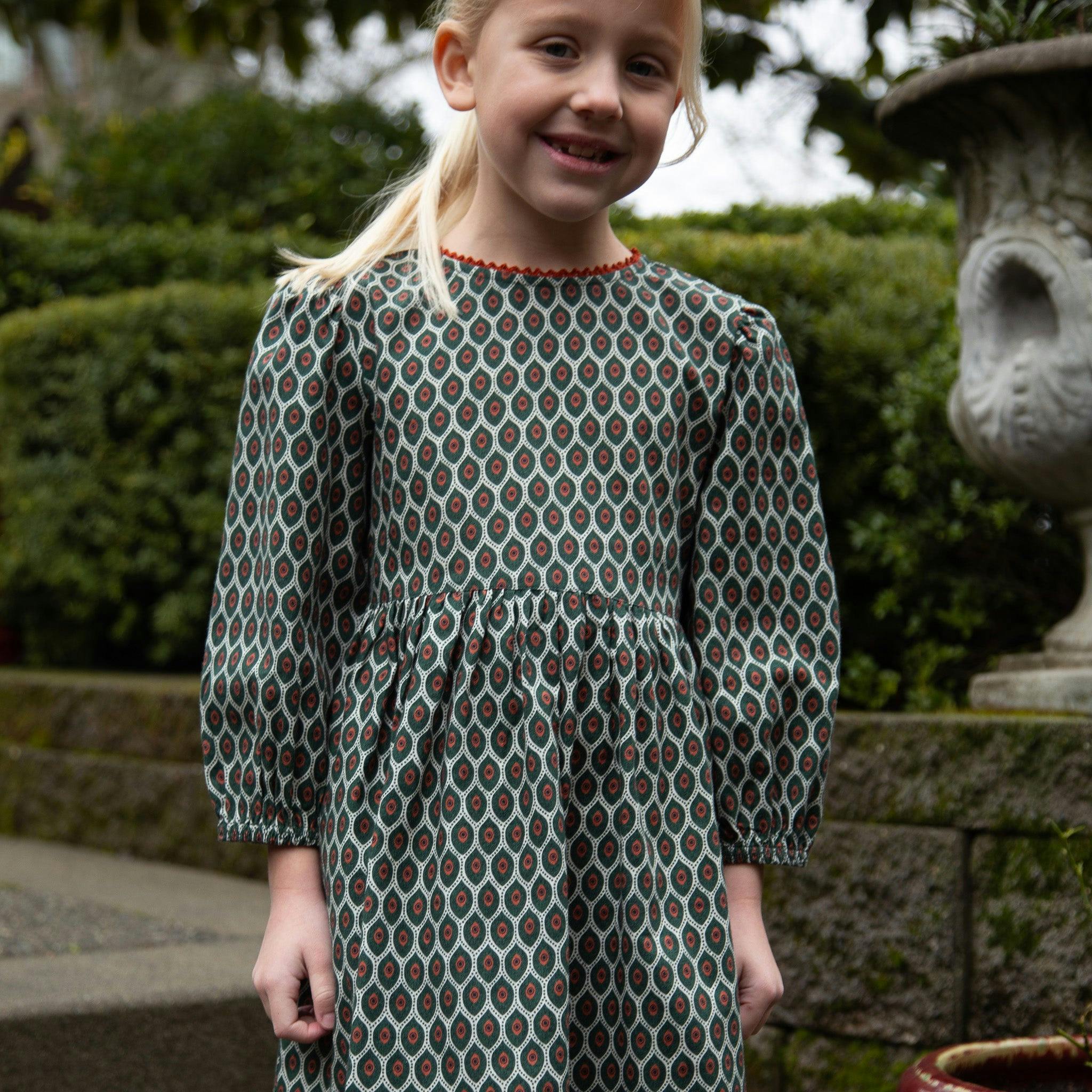 Phoebe Long Sleeves Dress | Green Motif