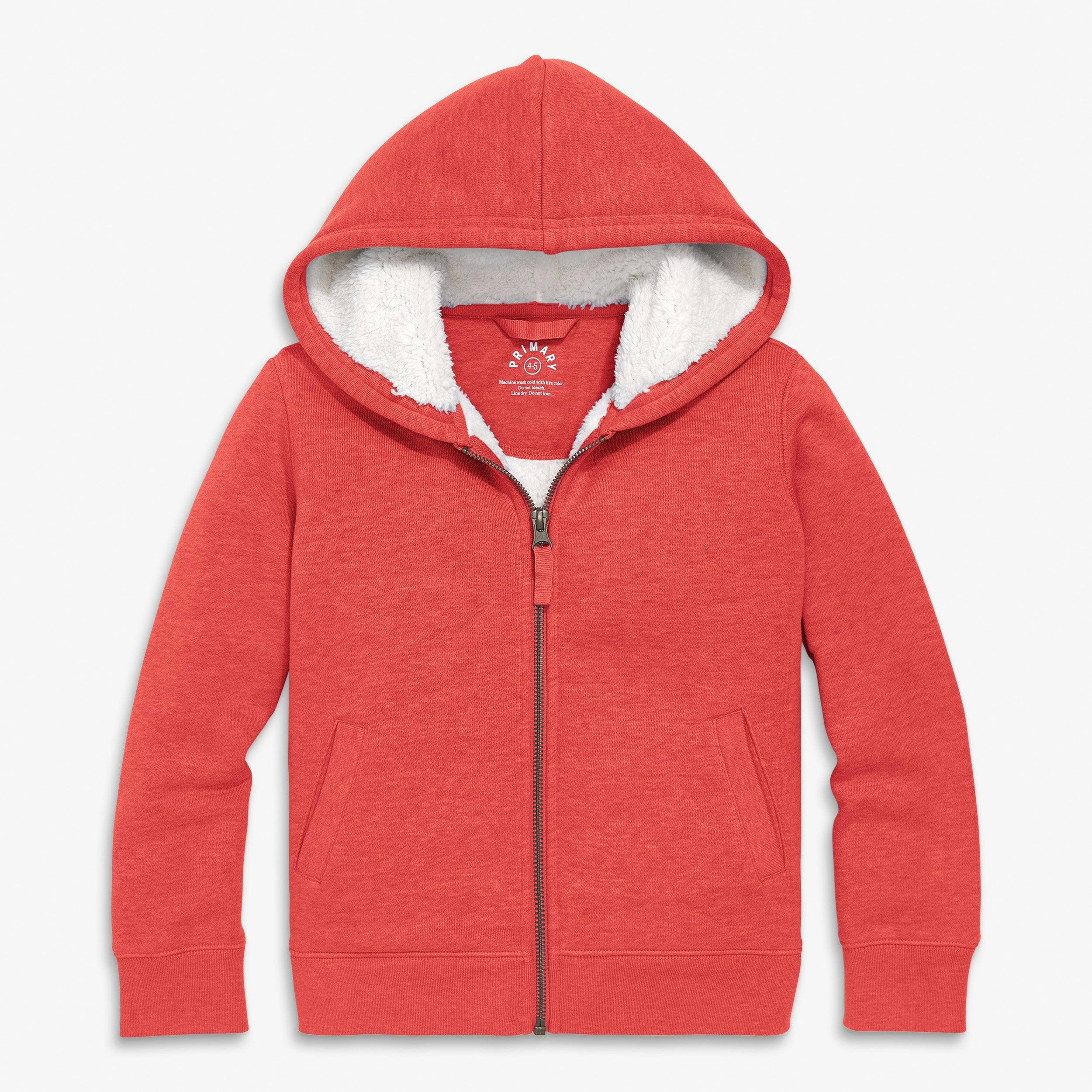 Kids teddy fleece-lined zip hoodie