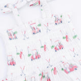Baby Golf Carts Pink - Smocked Bubble with Skirt