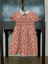 Red Floral Gisela Girl Hand-Smocked Dress